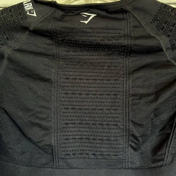 Gymshark Flawless Knit Long Sleeve Crop Top Black Sz S - Picture 9 of 11